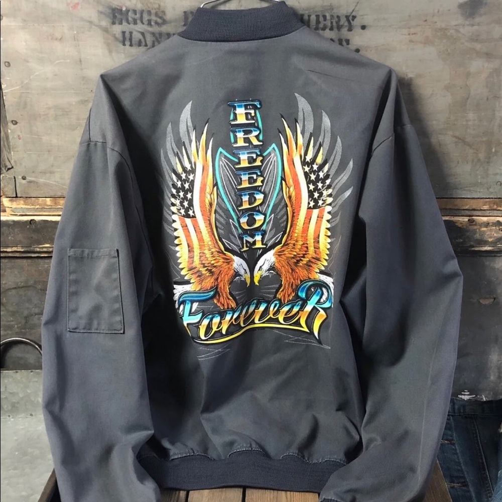 Vinatge Upcycled Graphic Bomber Jacket - Picture 1 of 2